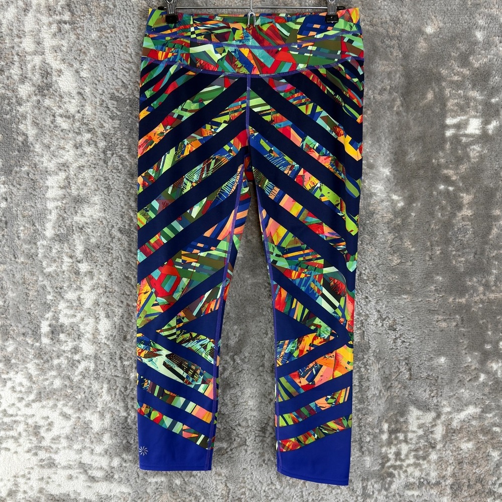Athleta‎ Tall Size MT Geometric Ankle Colorful Leggings Pull On Casual